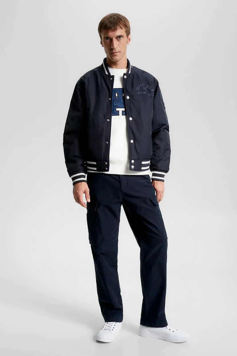 Чоловічий синій двосторонній бомбер REVERSIBLE JACQUARD BOMBER 3
