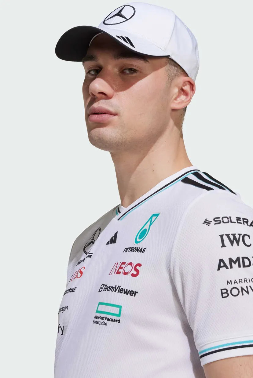 Мужская белая футболка Mercedes - AMG Petronas Formula One Team Driver Authentic 4