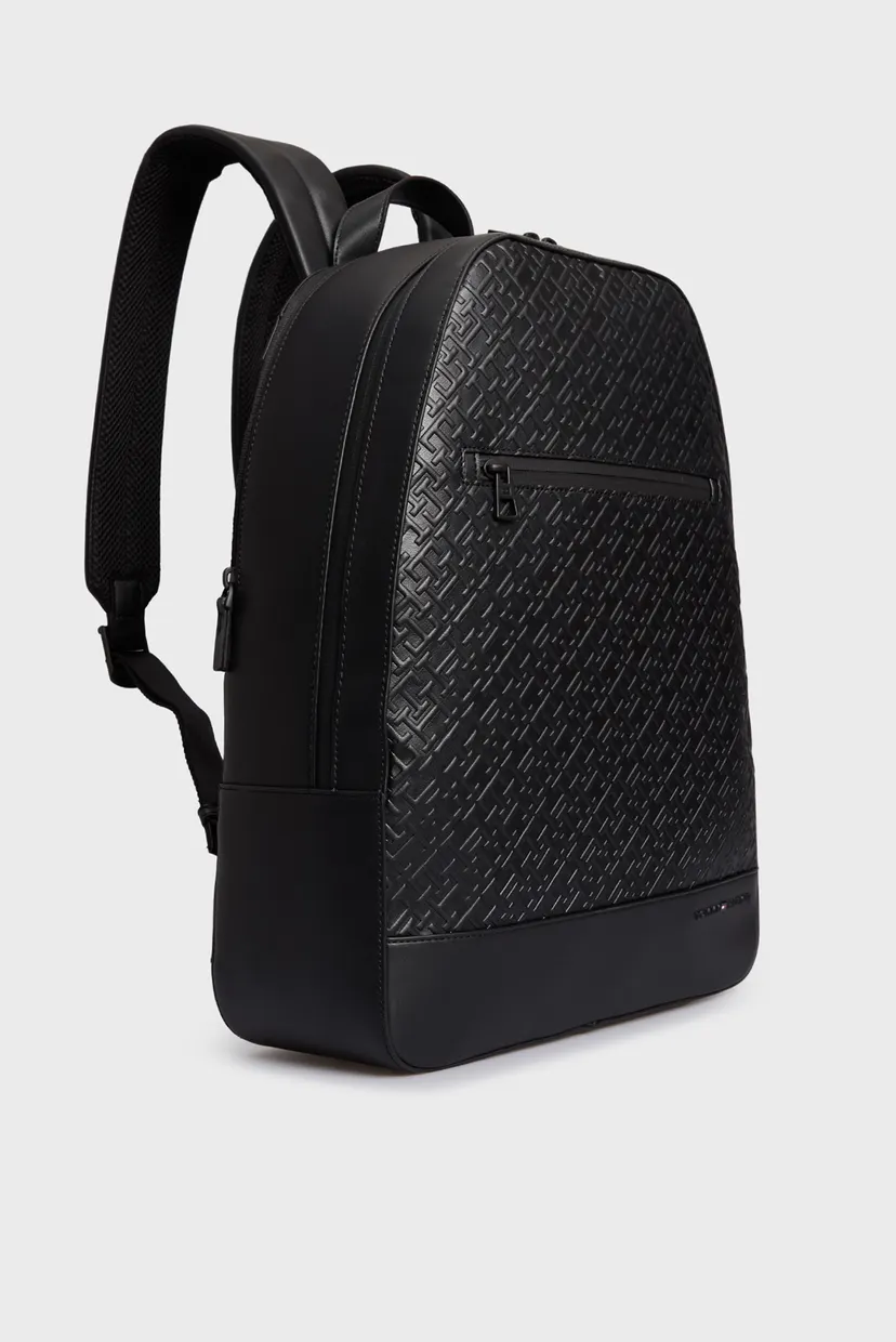 Чоловічий чорний рюкзак TH MONOGRAM BACKPACK 3