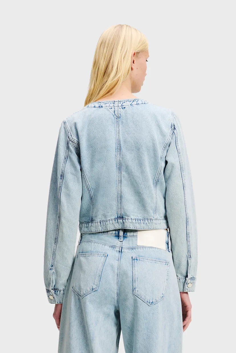 Жіноча блакитна джинсова куртка BUTTON DENIM JACKET 3