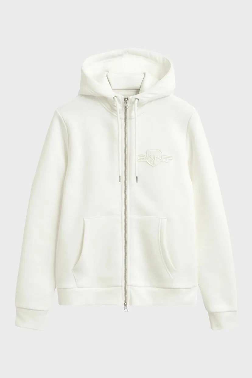 Женское белое худи REG TONAL SHIELD ZIP 6