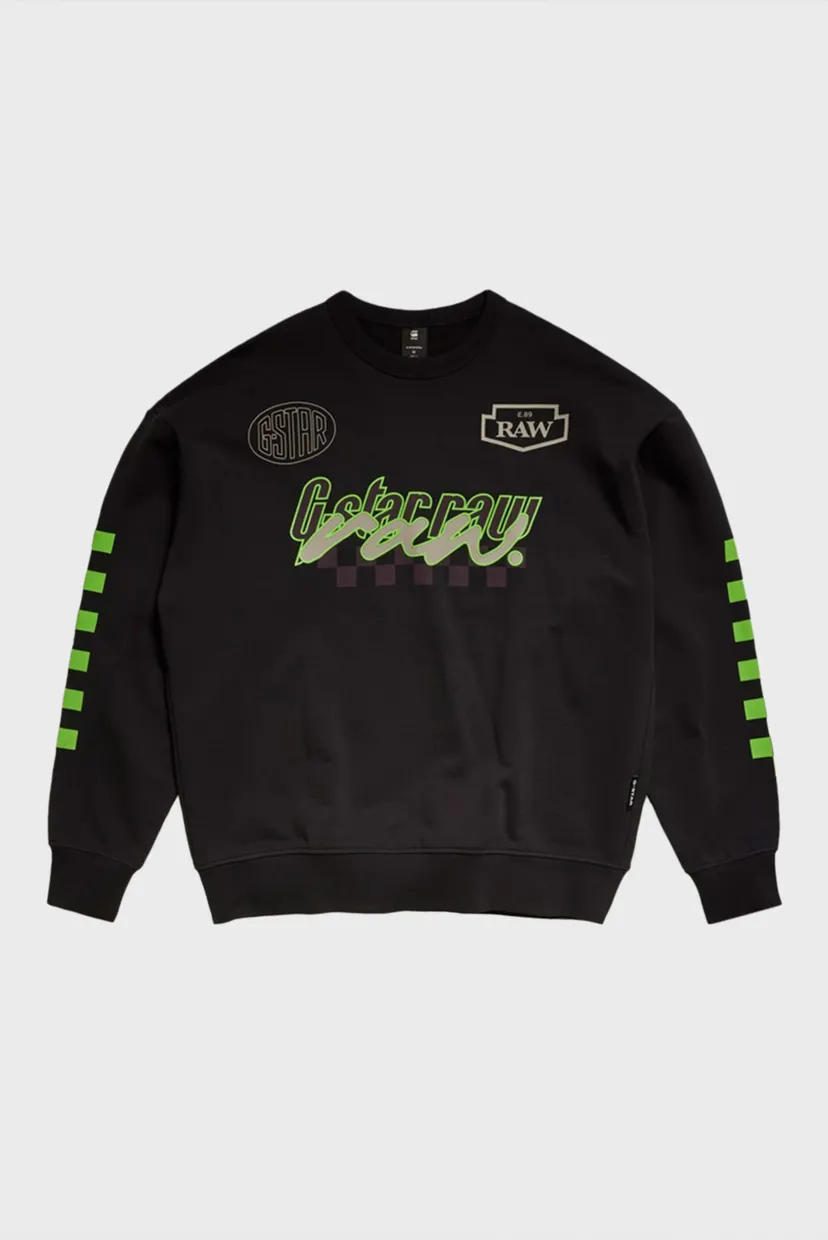 Чоловічий чорний світшот Moto sport gr loose r sw 4