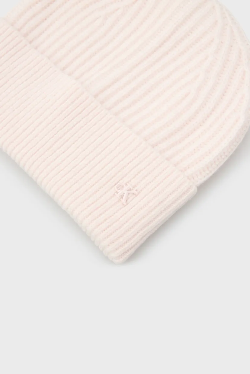 Чоловіча рожева вовняна шапка CK METAL WOOL BEANIE 3
