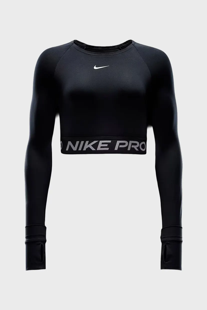 Жіночий чорний топ NIKE PRO DF 365 CROP LS 6