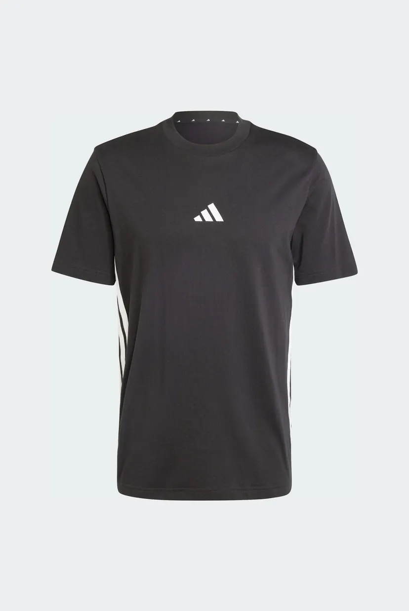 Чоловіча чорна футболка Essentials 3-Stripes Single Jersey 6