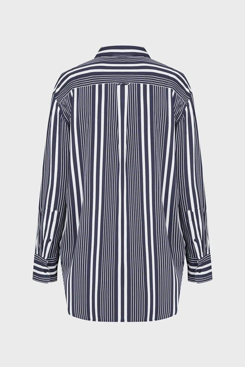 Женская темно-синяя рубашка в полоску REL STRIPED 8