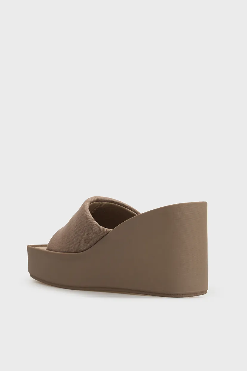 Женские бежевые мюли WEDGE 70 CANV 5