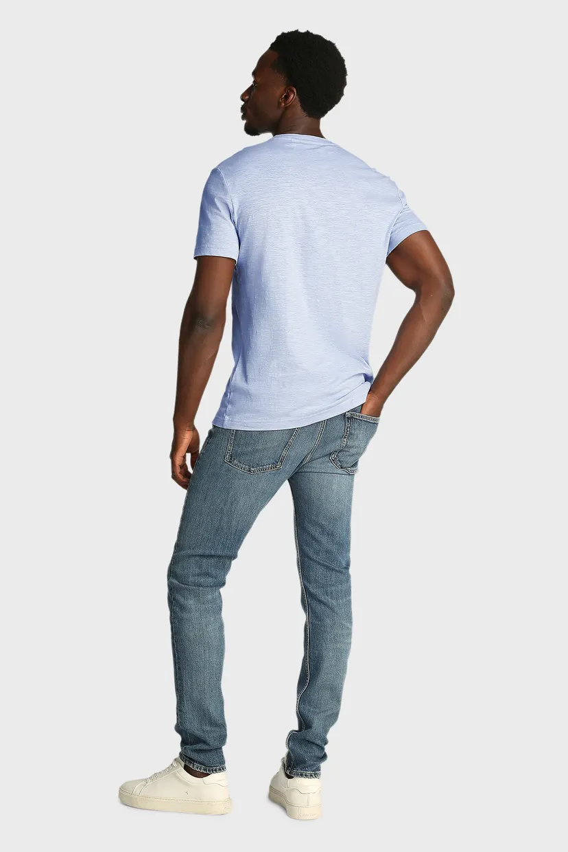 Мужская голубая футболка LINEN COTTON 3