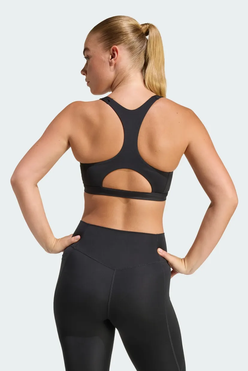 Жіночий чорний топ  Optime Essentials Workout Zip-Front Medium Support 3