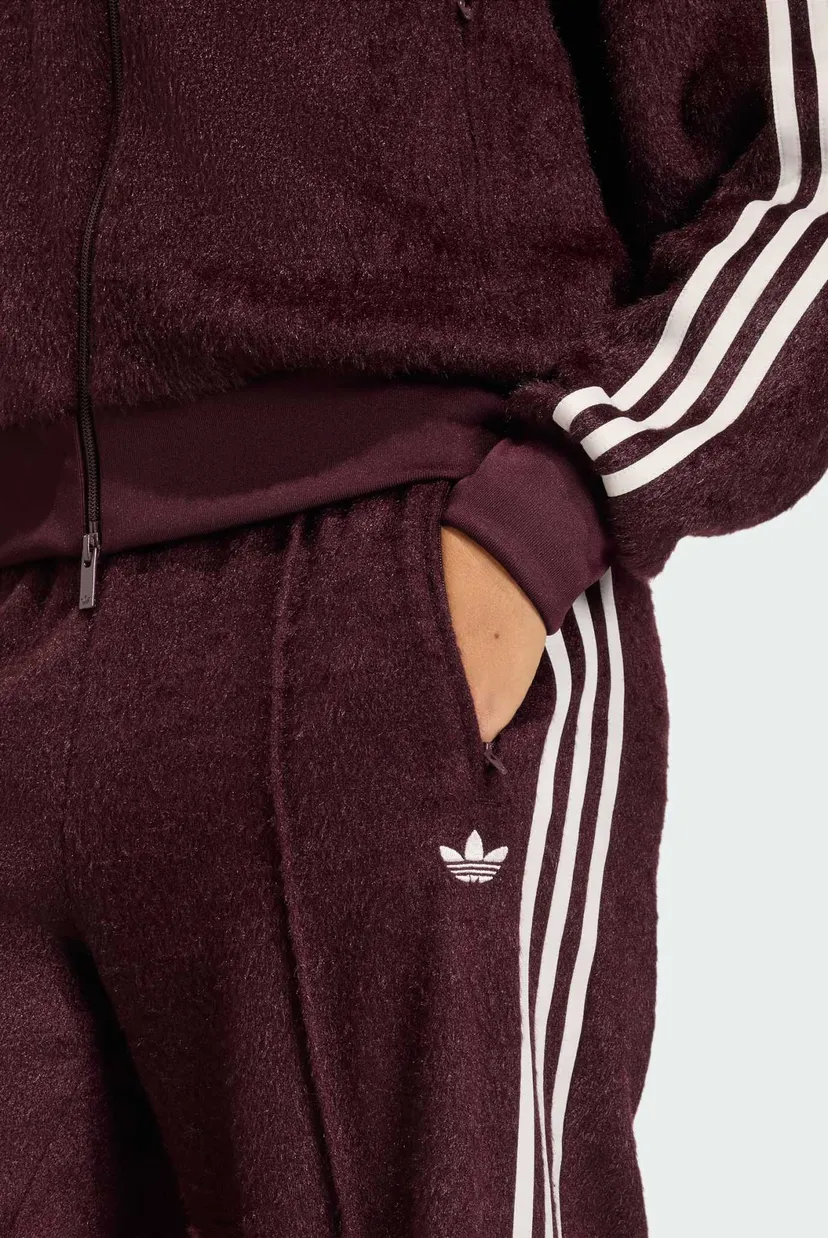 Женские бордовые спортивные брюки ADIDAS ORIGINALS MOHAIR FIREBIRD LOOSE TRACK 4