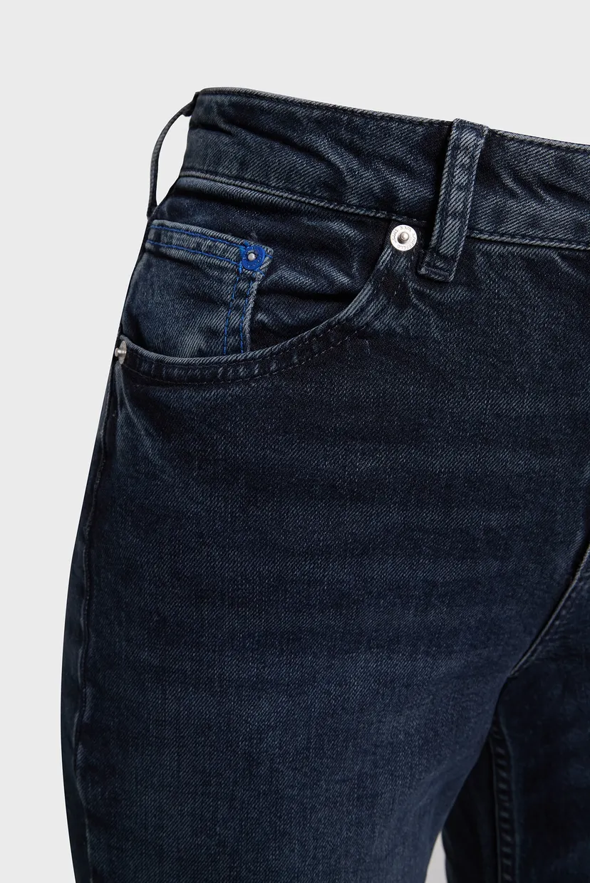 Женские темно-синие джинсы tapered denim 3