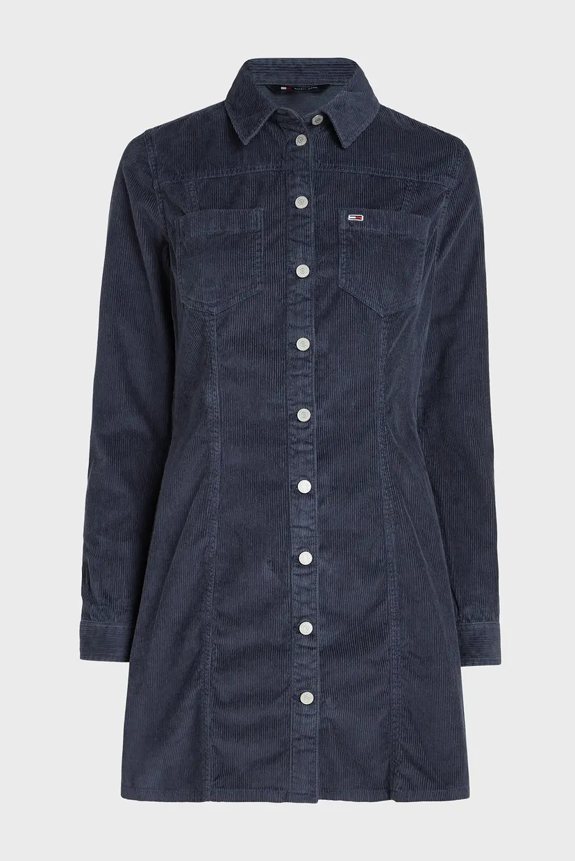 Женское темно-синее вельветовое платье TJW SLIM LS WASHED CORD 5