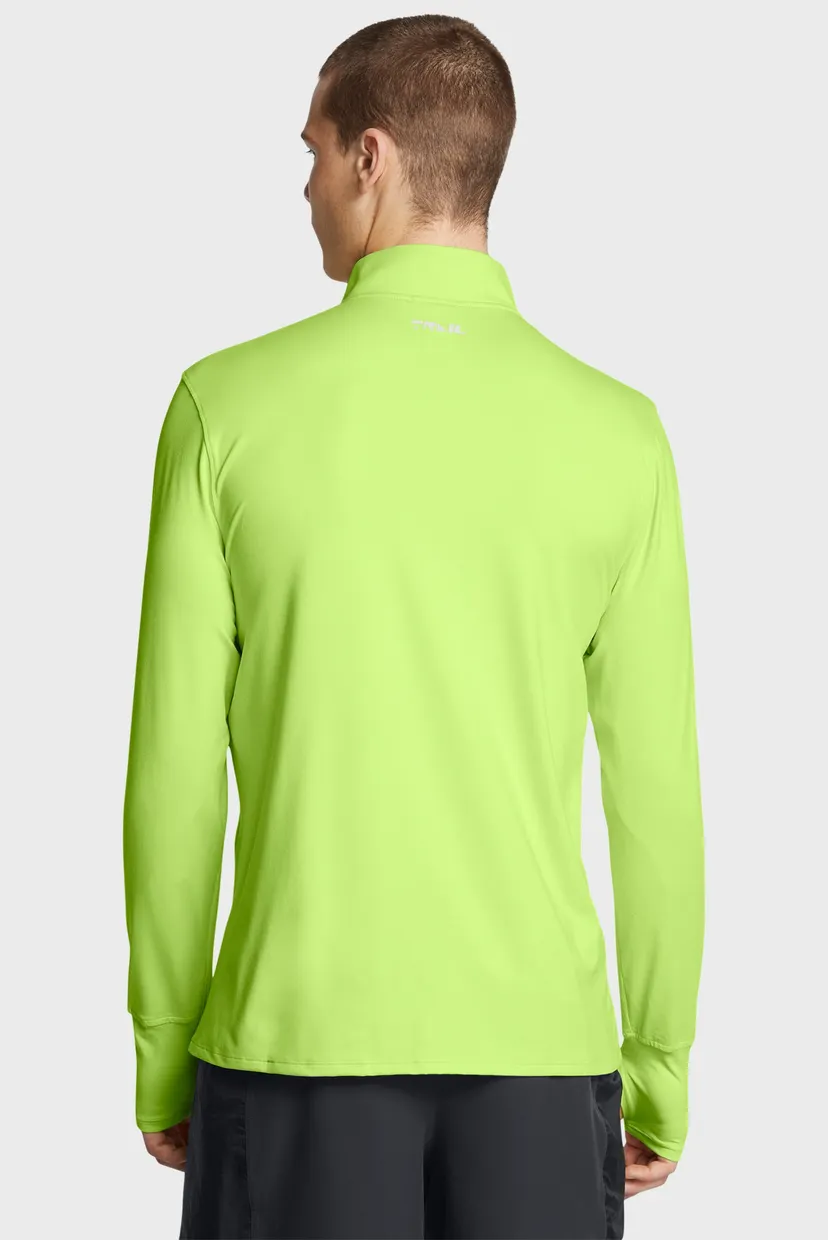Мужской салатовый лонгслив UA TRAIL RUN QUARTER ZIP 3