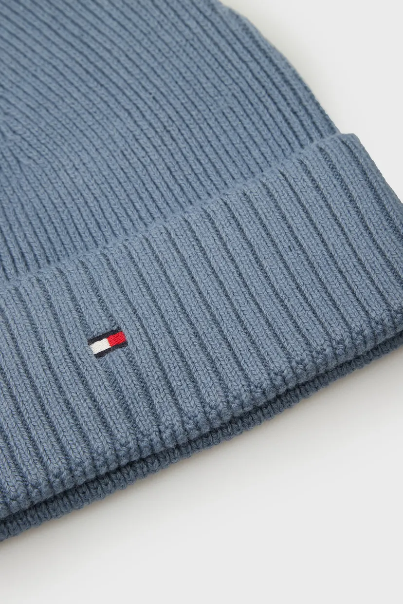 Мужская синяя шапка TH FLAG PIMA COTTON BEANIE 4