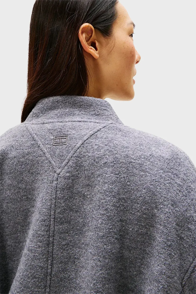 Женский серый шерстяной бомбер WOOL TEXTURE 5