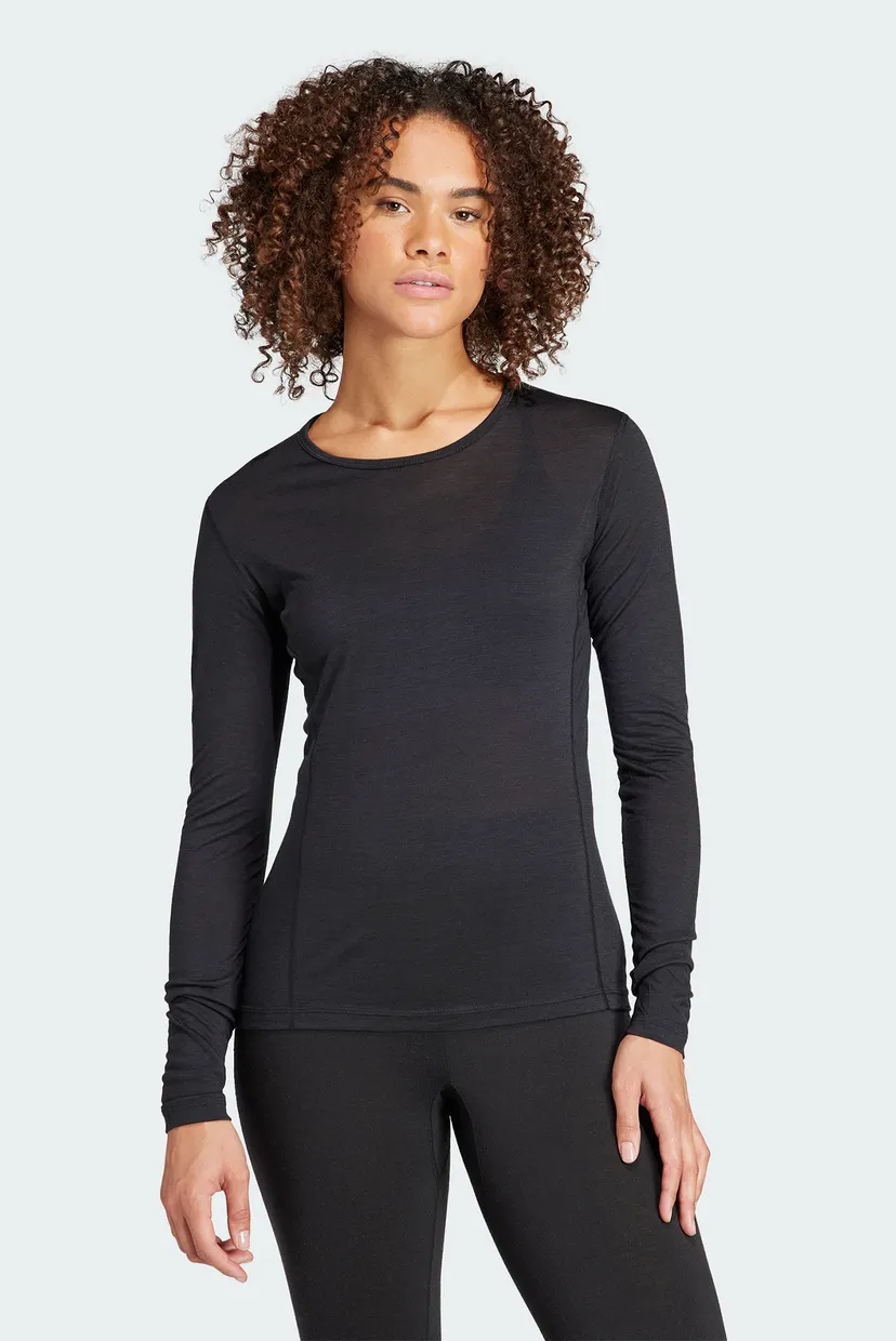S Жіночий чорний лонгслів Terrex Xperior Merino 150 adidas HZ8557