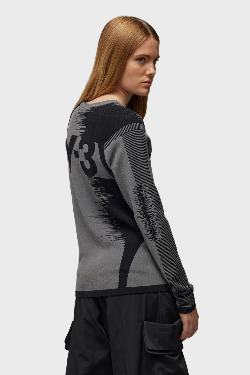 Жіночий темно-сірий джемпер Y-3 Logo Knit 3