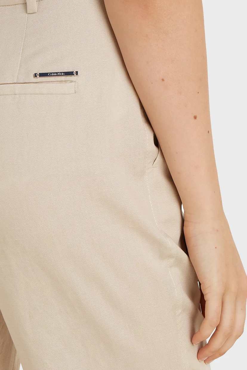Жіночі бежеві брюки LINEN BLEND SLIM STRAIGHT 3