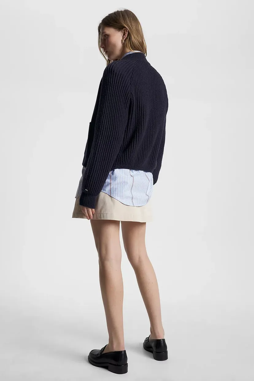 Женский темно-синий шерстяной бомбер DF WOOL BLEND KNIT MIX BOMBER 3