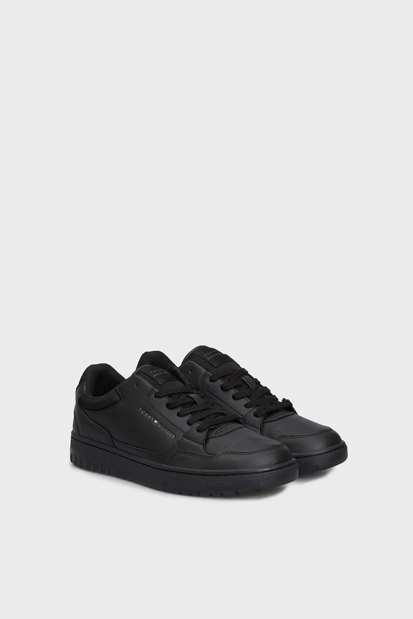 Мужские черные кожаные сникерcы TH BASKET CORE LEATHER ESS 3