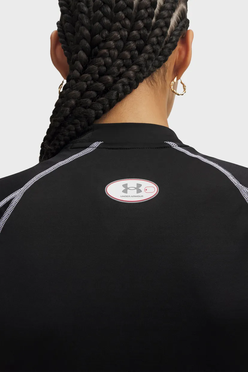 Женский черный топ HeatGear Elite Crop Mck SS 3