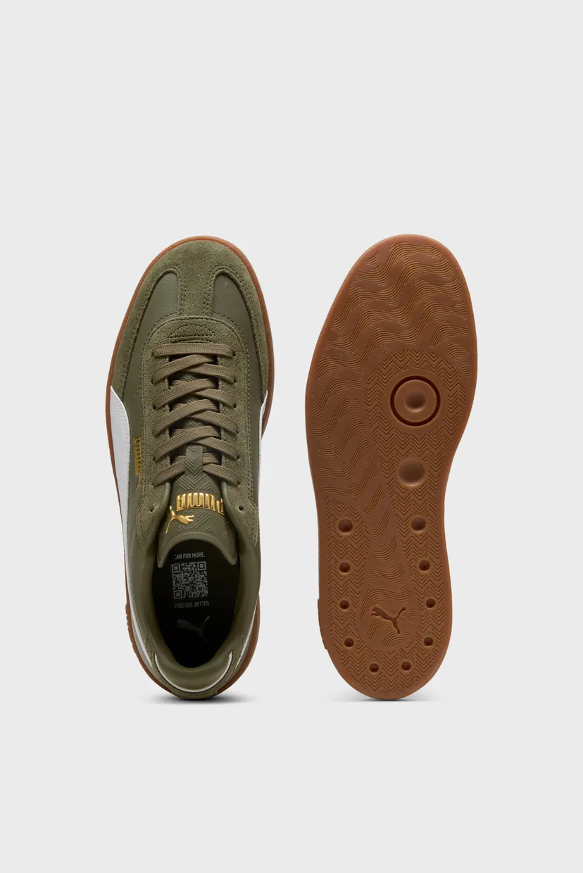 Оливковые кожаные сникерсы PUMA Club II Era Sneakers Unisex 4