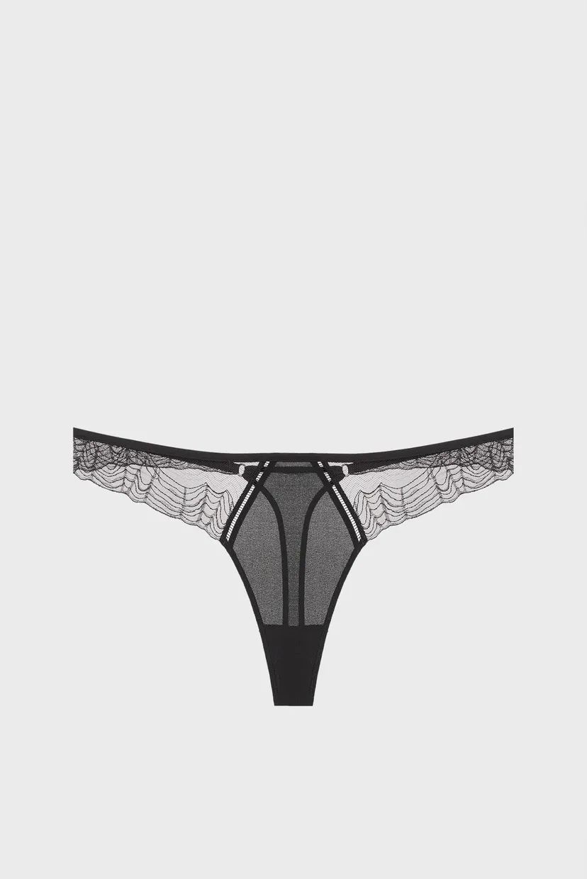Жіночі чорні трусики THONG 7