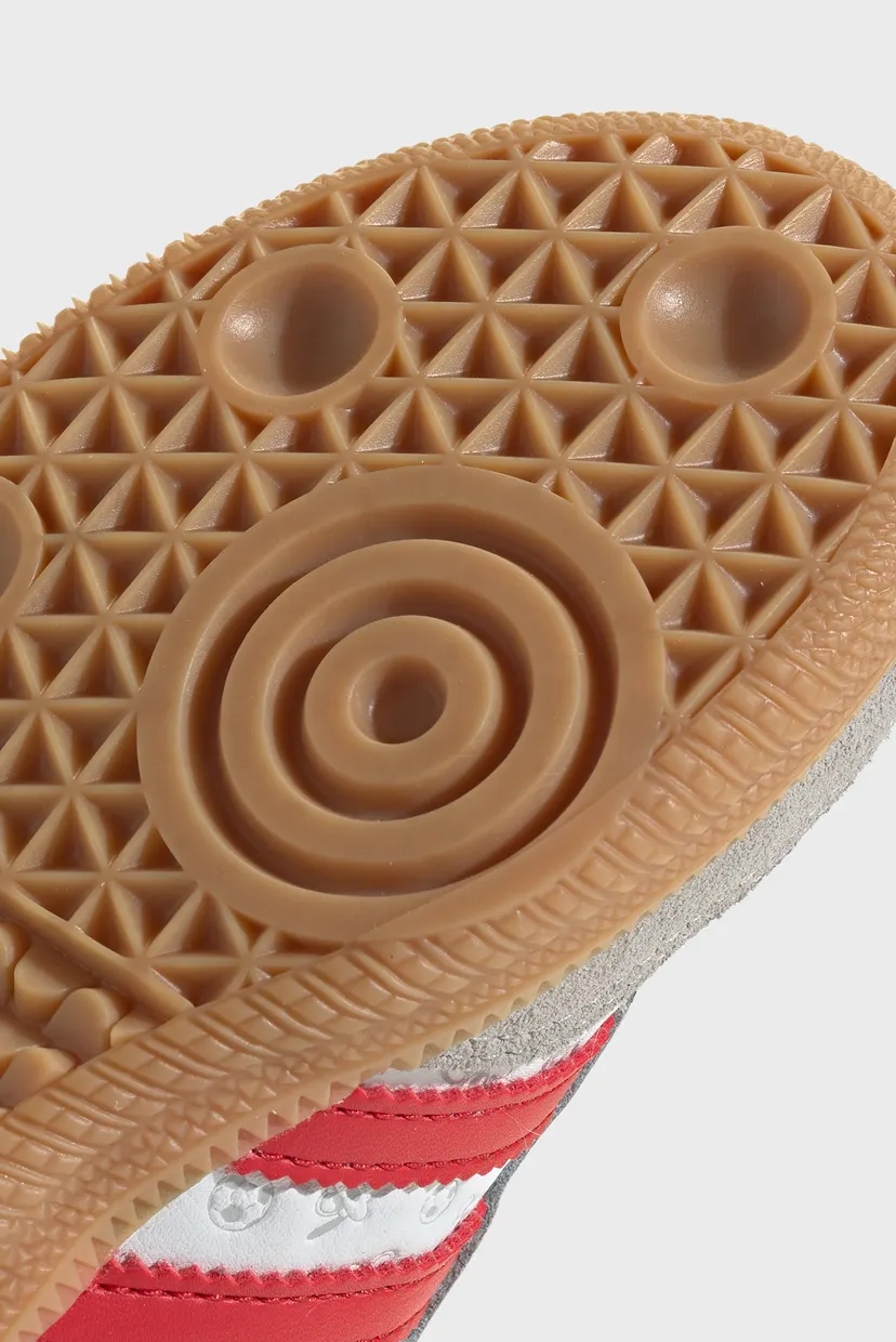 Детские белые кожаные сникерсы ADIDAS DISNEY SAMBA OG COMFORT CLOSURE ELASTIC LACE 9