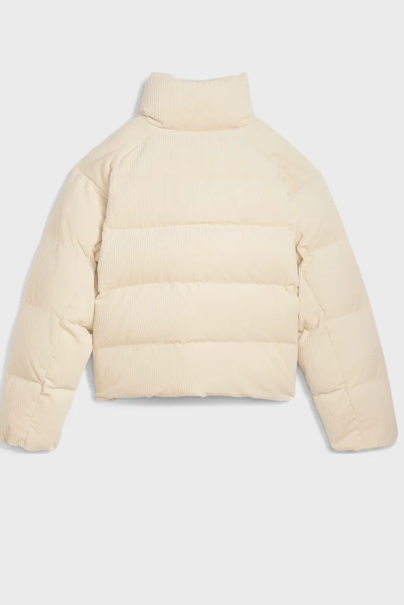 Жіноча біла вельветова куртка  Wardrobe Essentials Corduroy Puffer Jacket Women 7