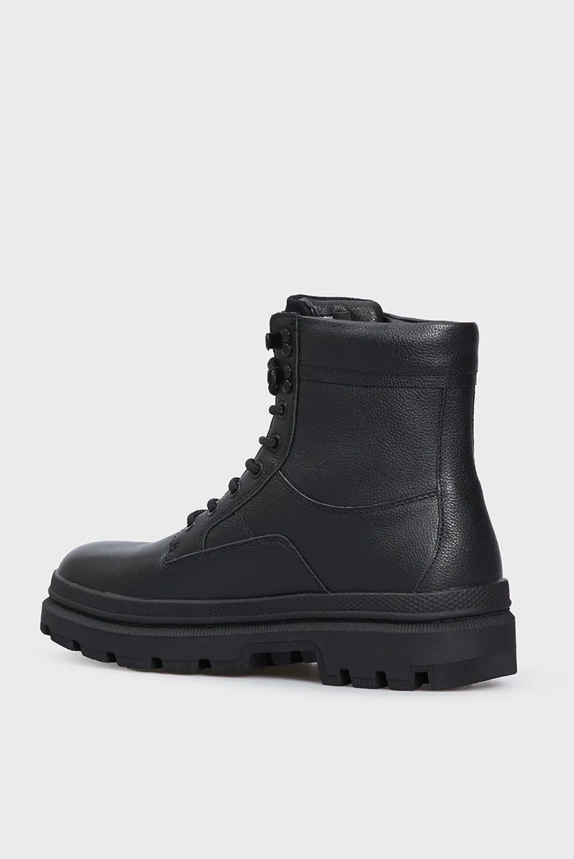 Чоловічі чорні шкіряні черевики Arron Lace Mid M 4