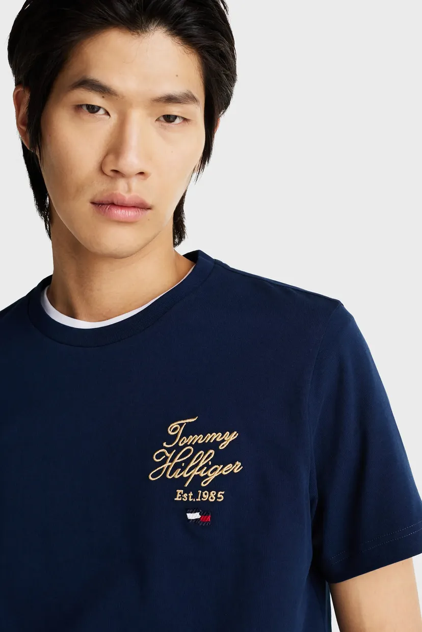 Чоловіча темно-синя футболка SCRIPT HILFIGER STACK TEE 4