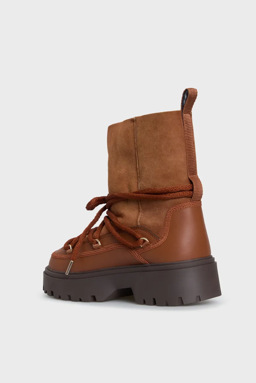 Жіночі коричневі замшеві місяцеходи REAL SHEARLING LACE-UP SNOWBOOT 5