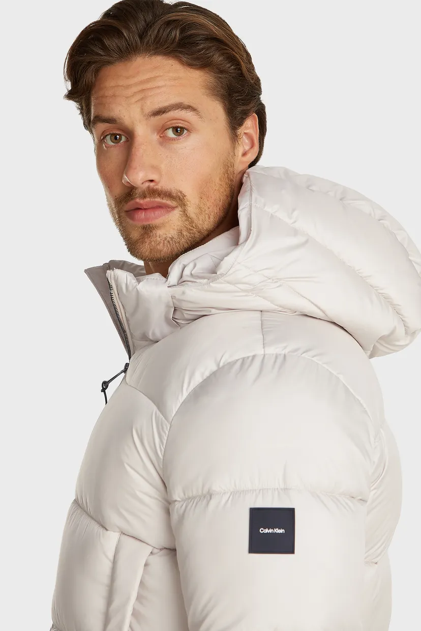 Чоловіча біла куртка HOODED QUILT PUFFER MW 3