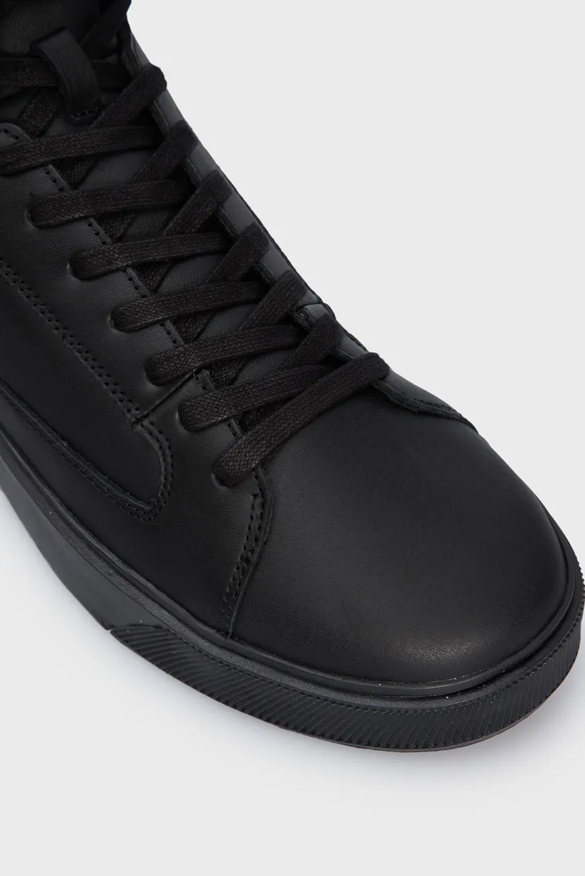 Мужские черные кожаные кроссовки HIGH TOP LACE UP INV STITCH 4