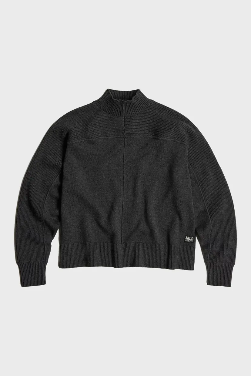 Жіночий темно-сірий светр Boxy mock jumper wmn 5