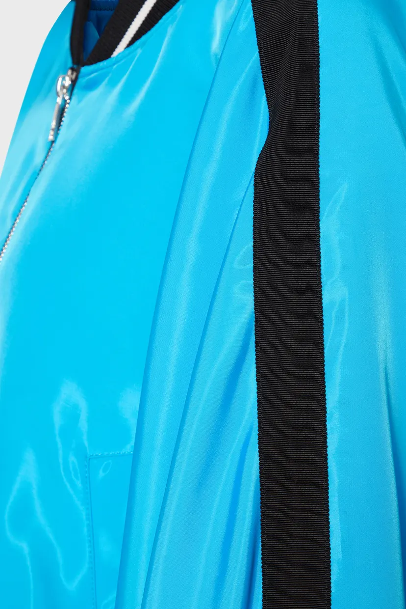Жіночий блакитний бомбер voluminous bomber jacket 3