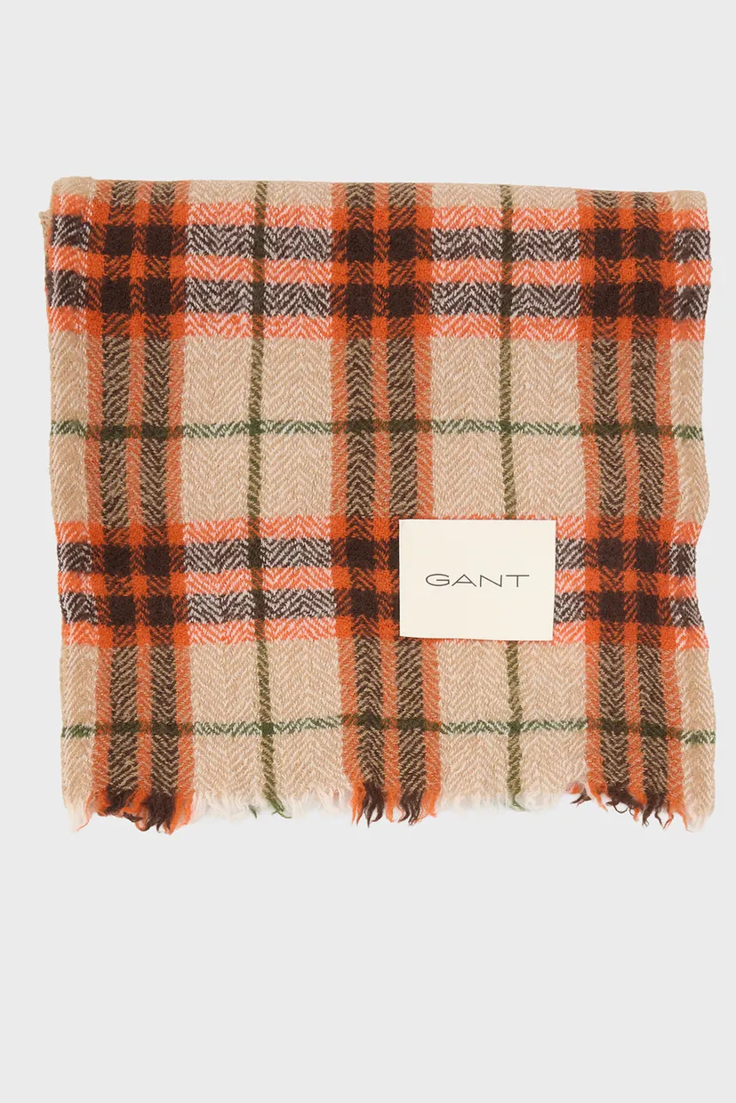Чоловічий вовняний картатий шарф WOOL HERRINGBONE CHECKED SCARF 3
