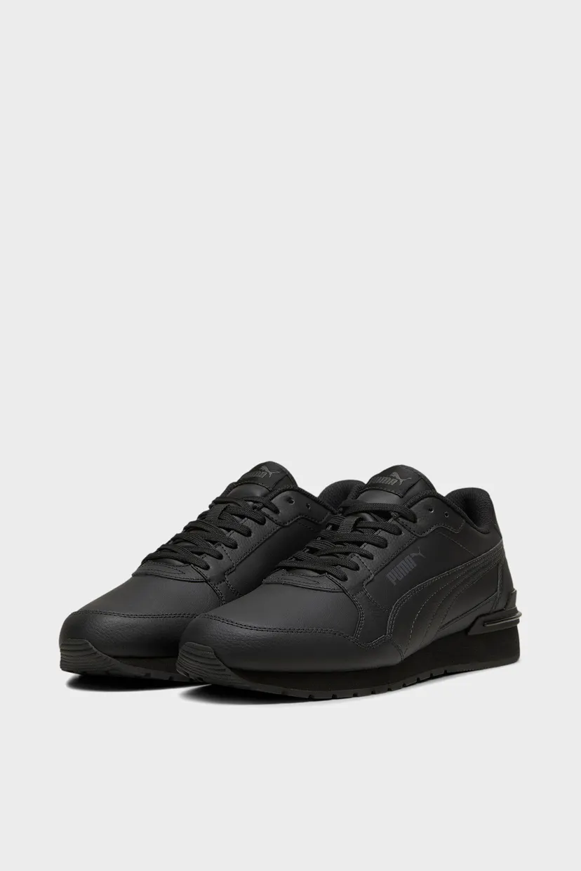 Черные кожаные кроссовки ST Runner v4 Leather Sneakers Unisex 3