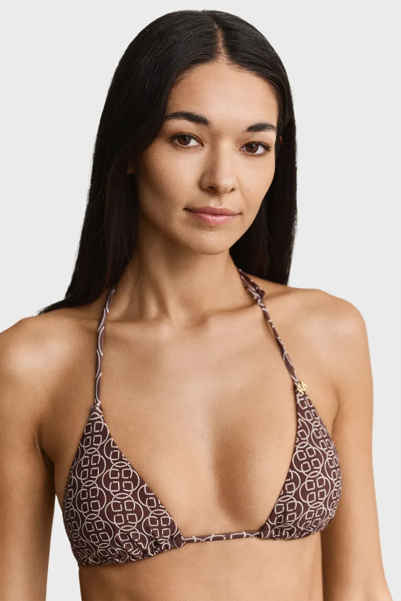 Жіночий коричневий ліф від купальника з візерунком PRINTED PADDED TRIANGLE 4