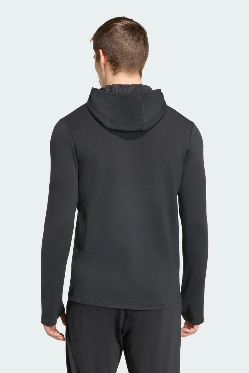 Мужская черная куртка adi365 Running Essentials Winterized Long Sleeve Hooded 3