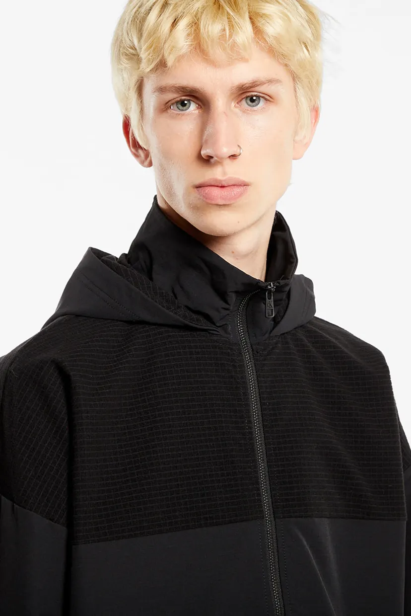 Чоловіча чорна вітровка TECH. GRID ZIP THROUGH HOODIE 5