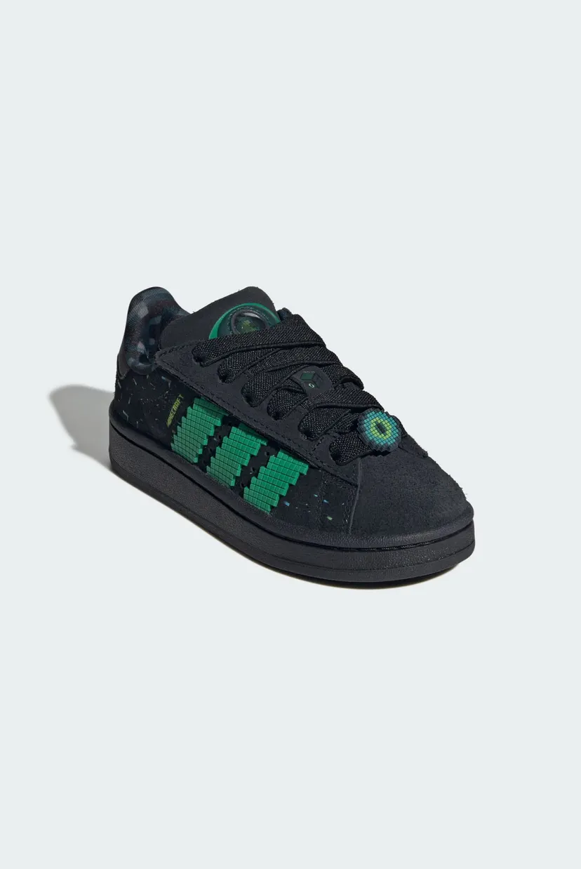 Дитячі чорні замшеві снікерси ADIDAS MINECRAFT CAMPUS 00s COMFORT CLOSURE ELASTIC LACE 4