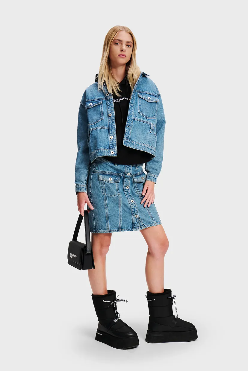 Женская голубая джинсовая юбка decon denim mini 4
