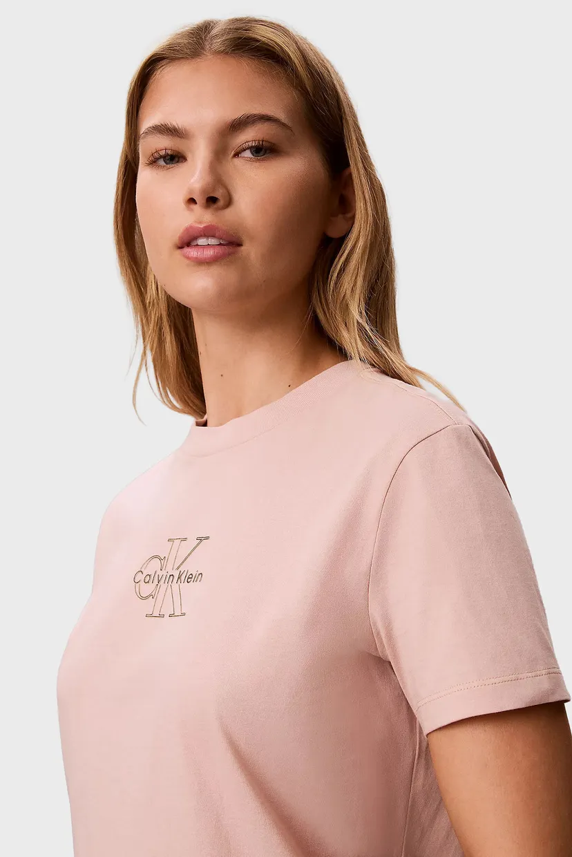 Женская пудровая футболка CLASSIC FOIL MONOLOGO 5