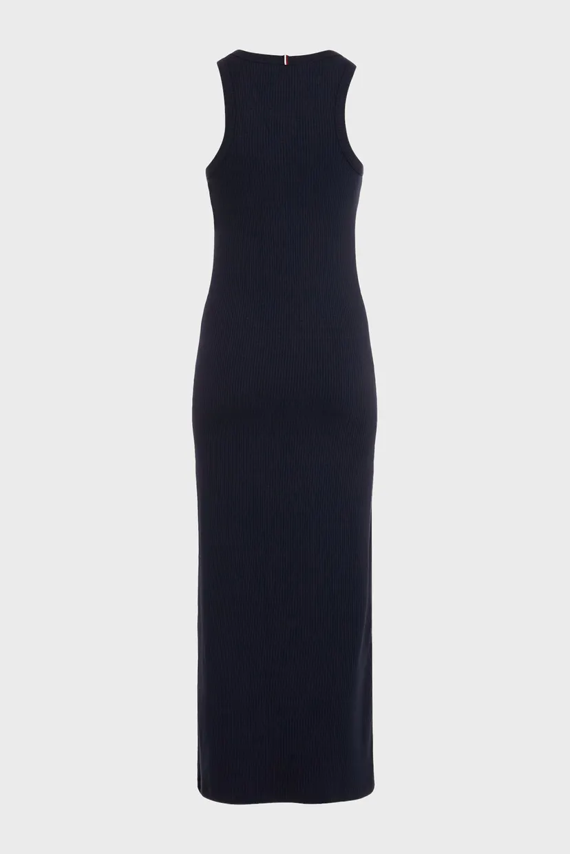 Женское темно-синее платье SLIM 5X2 RIB MIDI 6