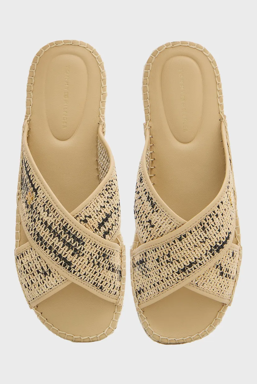 Жіночі бежеві слайдери RAFFIA 4