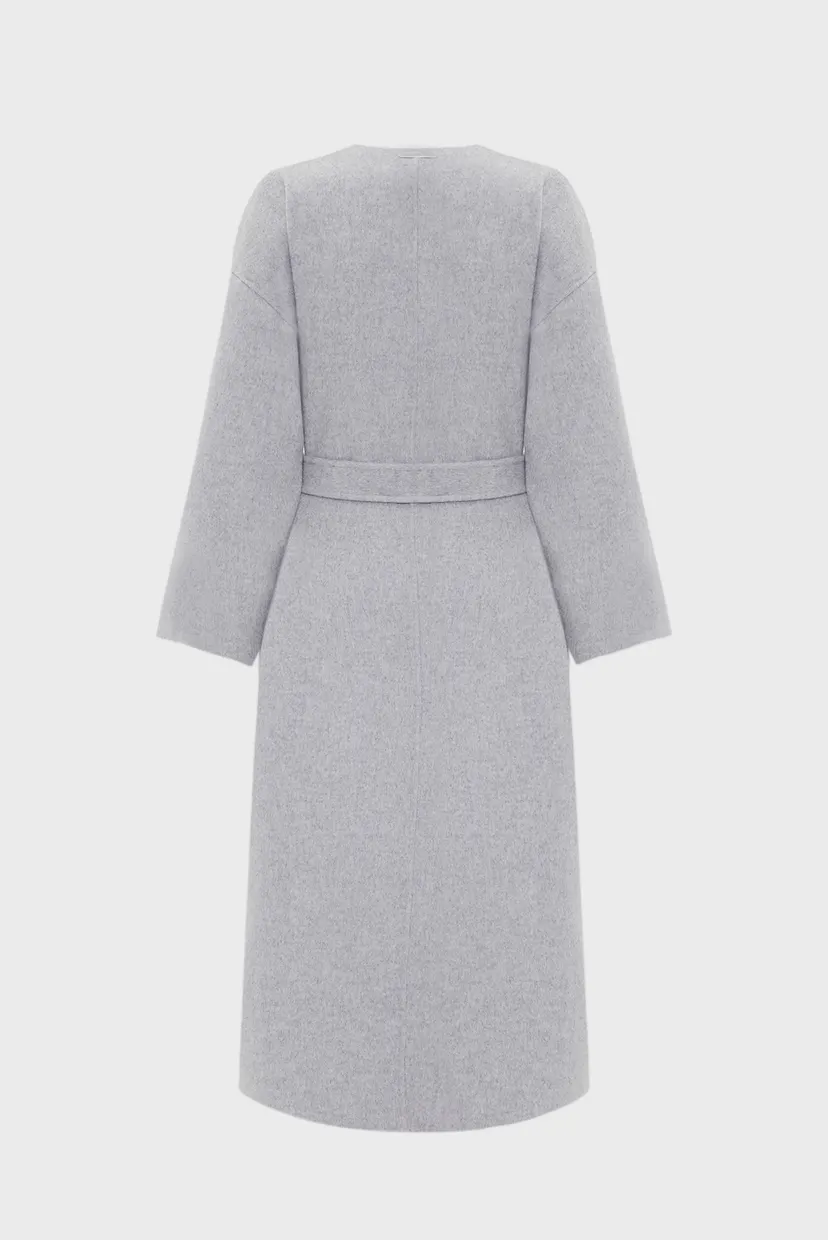 Женское светло-серое шерстяное пальто DF WOOL COAT 7