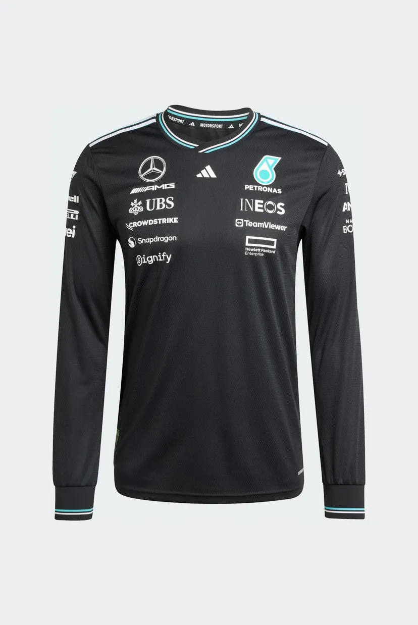 Мужской черный лонгслив Mercedes - AMG Petronas Formula One Team Driver Authentic 6