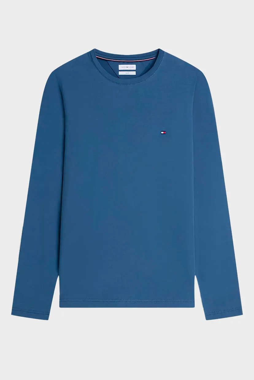 Мужской синий лонгслив STRETCH SLIM 6