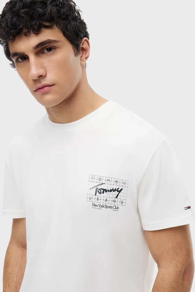 Чоловіча біла футболка REG SIGN FLAG SS TEE EXT 4
